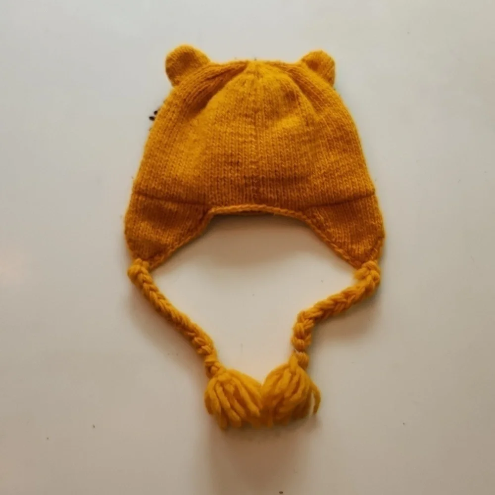 Lion knit crochet beanie hat
